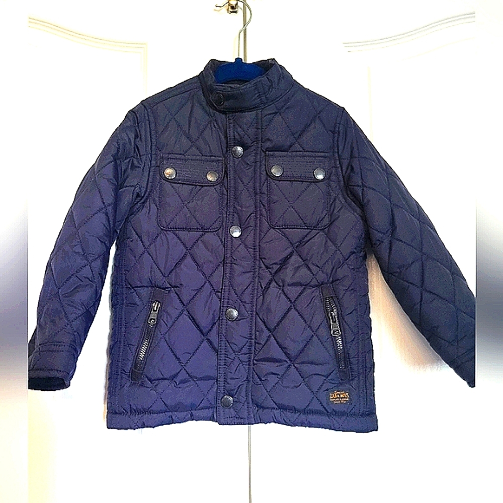 Zara Boys Navy Blue Quilted Spring Jacket Size 5